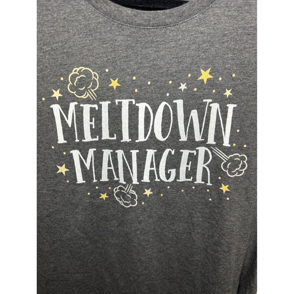 Women's Gray Meltdown Manager Graphic Tee‎ Shirt Size L